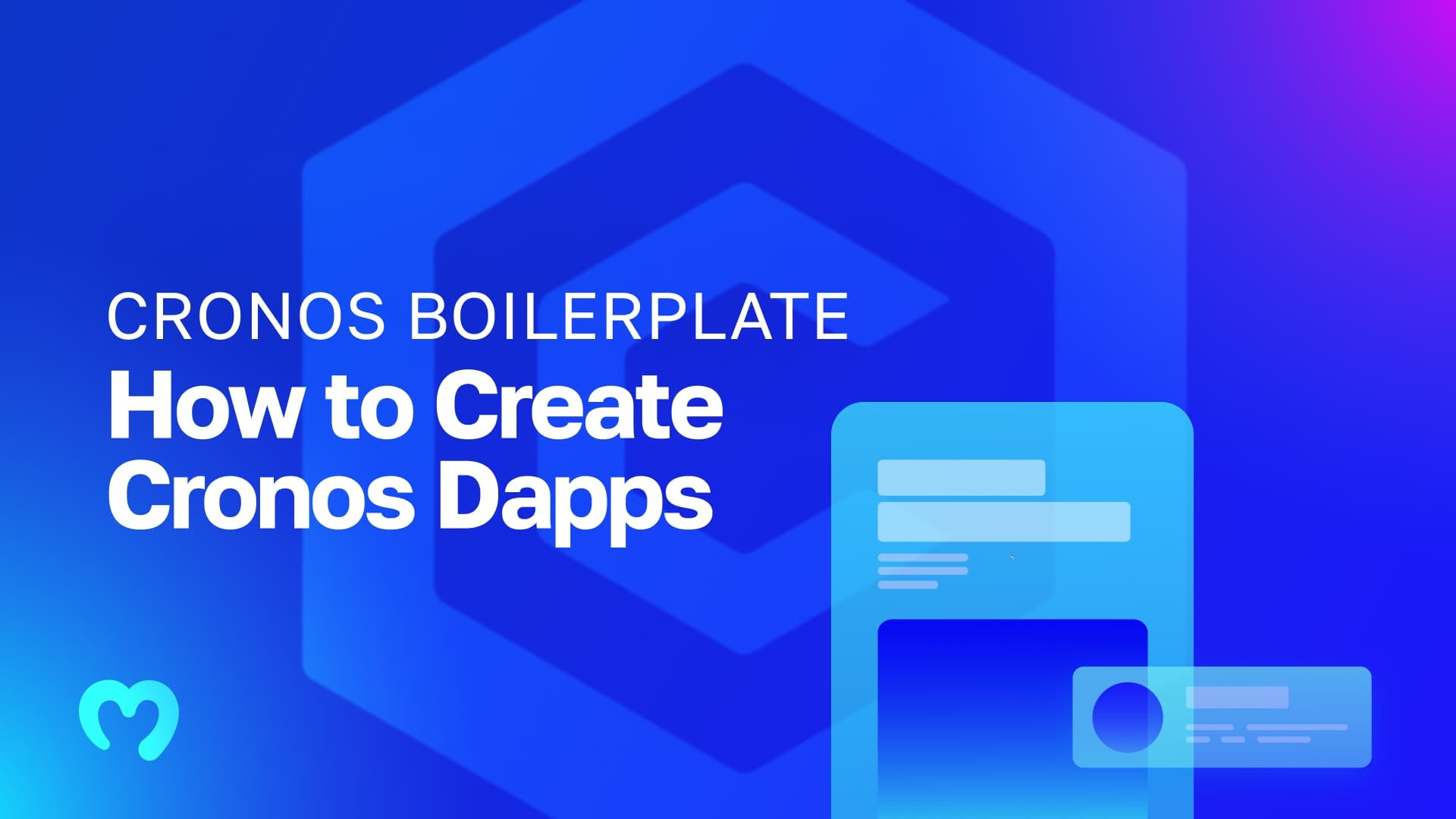 Moralis' Cronos boilerplate code implementation to create dapps.