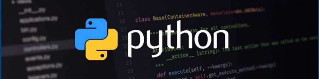 python logo on top of a code editor
