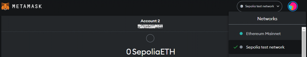 MetaMask extension prompting user to connect to the Sepolia testnet faucet