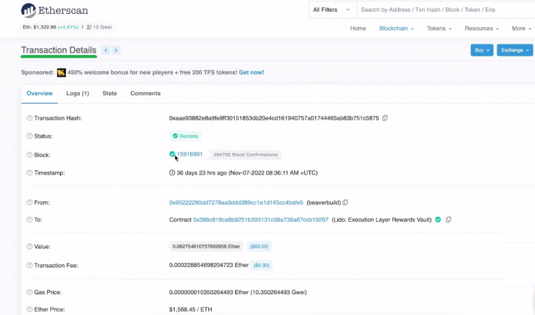 ethereum transaction hash