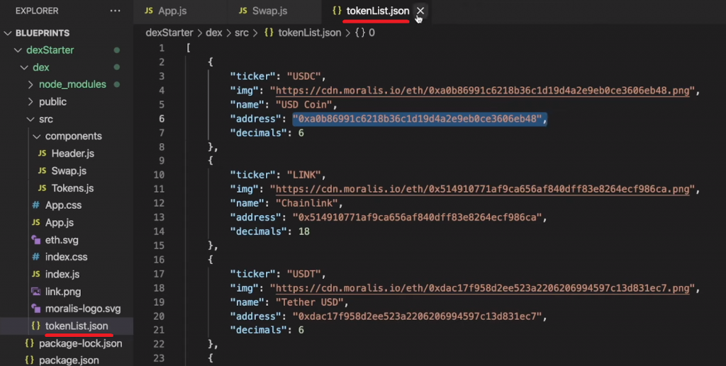 Code Structure for DeFi Blockchain Development Project in Visual Studio Code