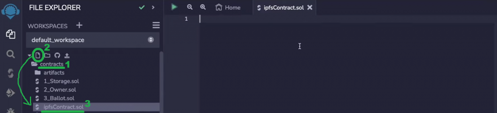 IPFS Ethereum smart contract project initiated in Remix IDE