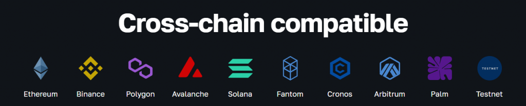 Various blockchain networks highlighting the cross-chain support from Moralis