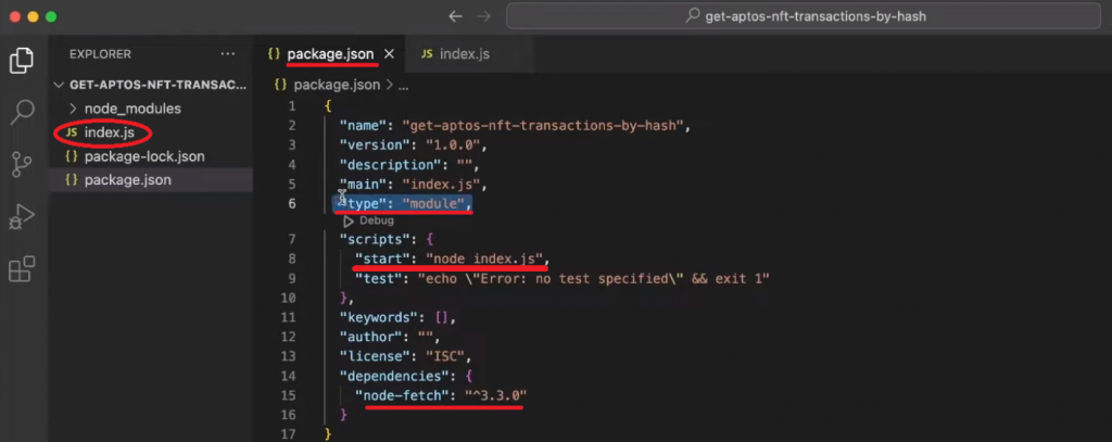 Visual Studio Code with Code Structure to mint NFTs on Aptos