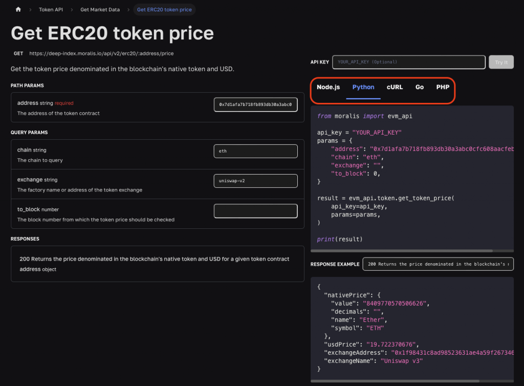 Documentation Page to Get the Price of Any Ethereum Token
