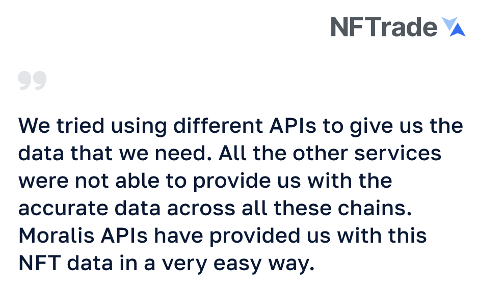 NFTrade Testimonial - How Moralis NFT API Helped NFTrade