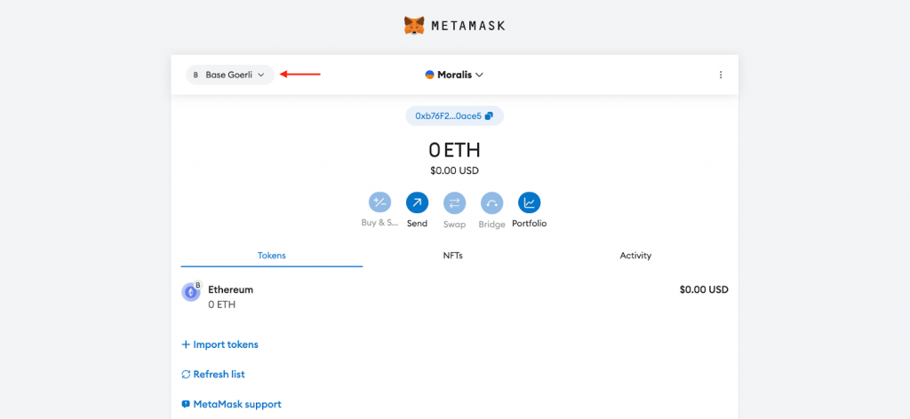 Confirmation in MetaMask - Connected to Base Testnet