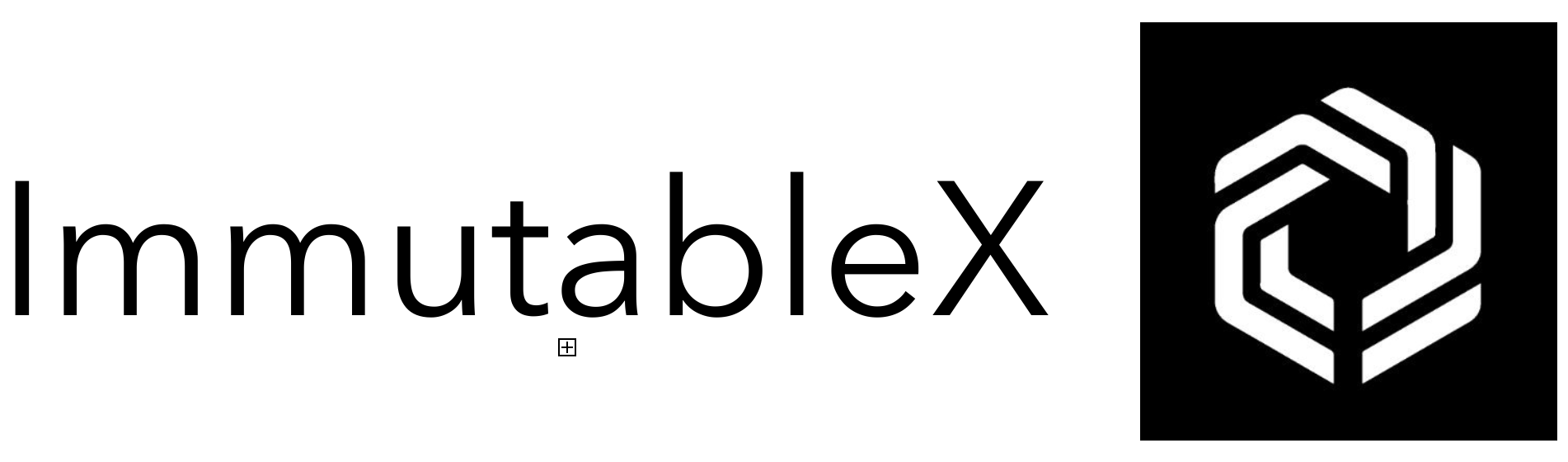 ImmutableX black title with black and white logo on the right