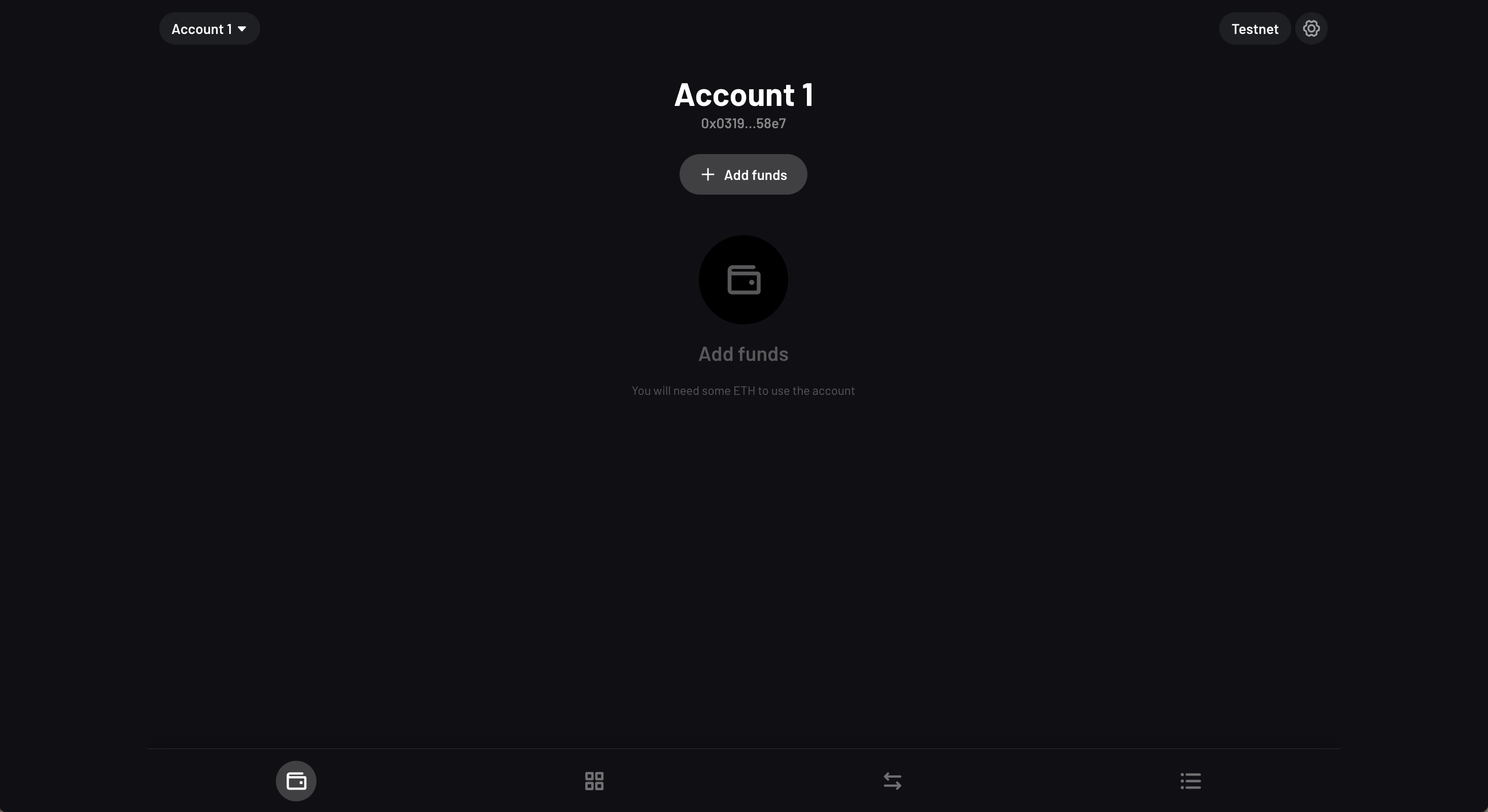 New account landing page