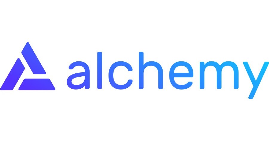 Big blue text banner with the phrase Alchemy