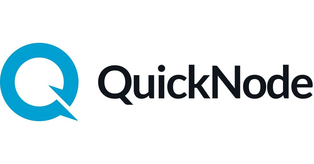 QuickNode brand name in black with their blue Q logo