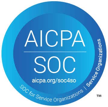 Showing the official AICPA SOC 2 logo symbol 