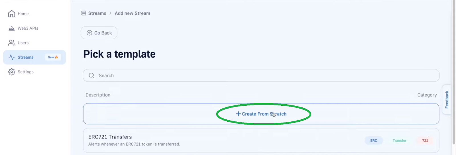 The "+ Create From Scratch" button is highlighted.