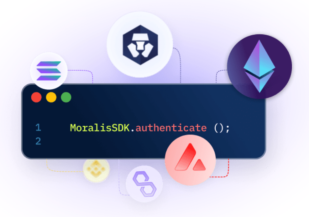 Crypto wallet integration Moralis authenticate code.