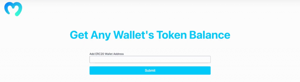 Landing page for app to get all tokens owned by a wallet.