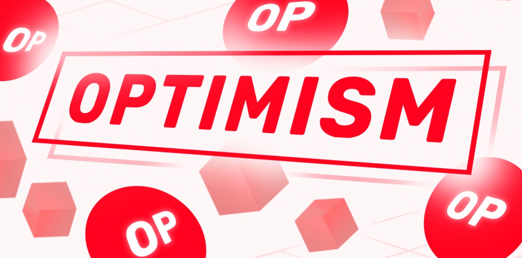 Red Optimism blockchain banner.