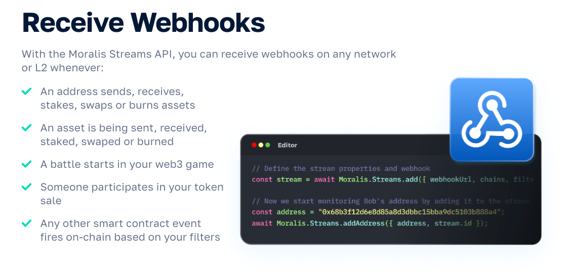 Code example for receiving Web3 webhooks. 